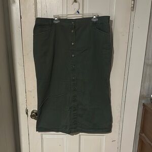 Classic Elements Green Pencil Midi Skirt for Casual Wear